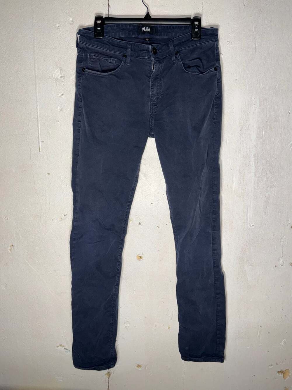 PAIGE Men's Size 31 Federal Slim Straight Leg Corduroy Pants Navy Blue